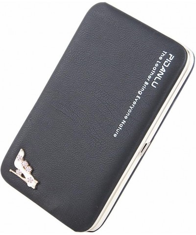 XiangYan Womens Wallet Long Button type High heels Portable Can store mobile phone Black $21.65 Wallets