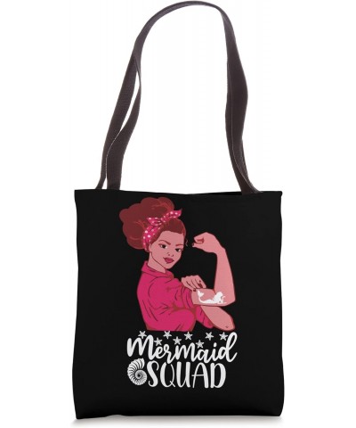 Mermaid Squad Shirt For Girls Women Mermaid Birthday Squad Tote Bag $8.88 Totes