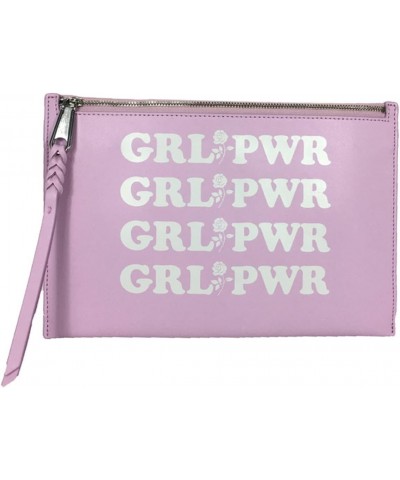 Girl Power Grl Pwr Leather Zip Pouch Clutch, Light Orchid Pink $21.20 Clutches