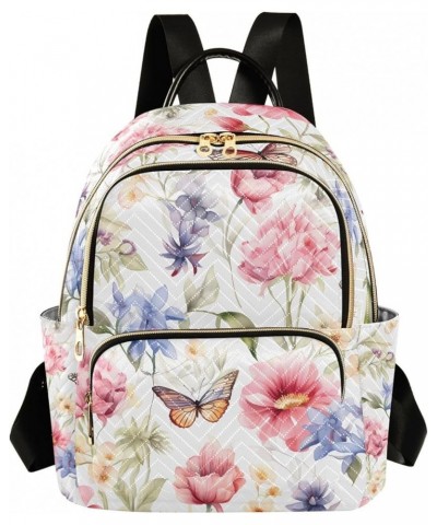 Unicorn Flower Watercolor Backpack Purse for Women Lightweight Back Pack Casual Daypack Travel Shoulder Bag Bookbag - S Small...