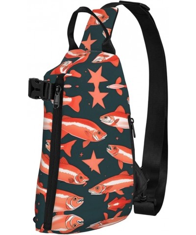 Tropical Flower Leaf Parrot Print Unisex Casual Tactical Daypack Versatile Crossbody Backpack Sling Shoulder Pack Salmon One ...