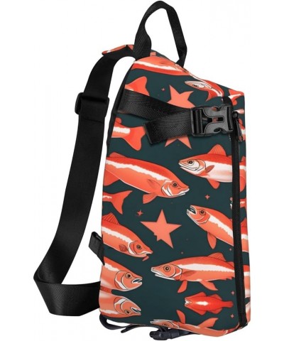 Tropical Flower Leaf Parrot Print Unisex Casual Tactical Daypack Versatile Crossbody Backpack Sling Shoulder Pack Salmon One ...