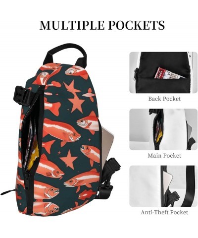 Tropical Flower Leaf Parrot Print Unisex Casual Tactical Daypack Versatile Crossbody Backpack Sling Shoulder Pack Salmon One ...