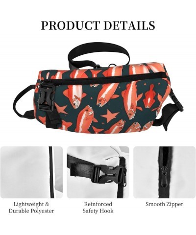 Tropical Flower Leaf Parrot Print Unisex Casual Tactical Daypack Versatile Crossbody Backpack Sling Shoulder Pack Salmon One ...