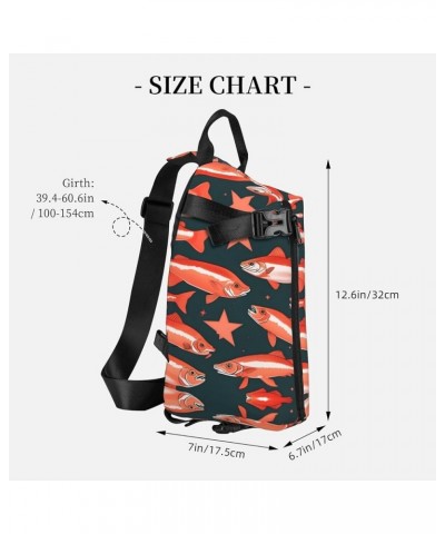 Tropical Flower Leaf Parrot Print Unisex Casual Tactical Daypack Versatile Crossbody Backpack Sling Shoulder Pack Salmon One ...