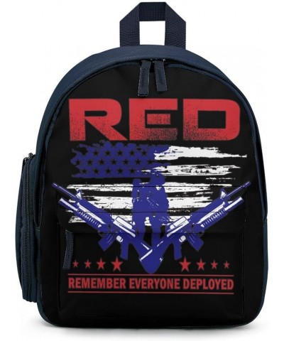 Red Friday Remember Everyone Deployed Funny Backpack Small Casual Daypack Purse Travel Bag with Adjustable Strap Cute Print B...