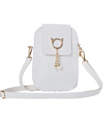 Women Small Cell Phone Purse Crossbody Mini PU Wallets Messenger Shoulder Bag Fashion Lightweight Bags Travel White $10.50 Cr...