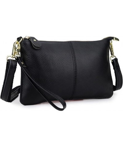 Genuine Leather Shoulder Bag for Women Retro Crossbody Bag Wristlet Clutch Bag Casual Handbag Pink $28.97 Totes