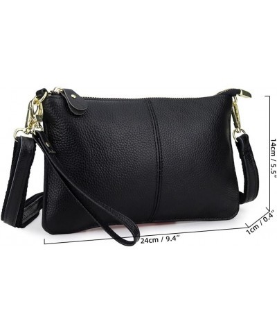 Genuine Leather Shoulder Bag for Women Retro Crossbody Bag Wristlet Clutch Bag Casual Handbag Pink $28.97 Totes