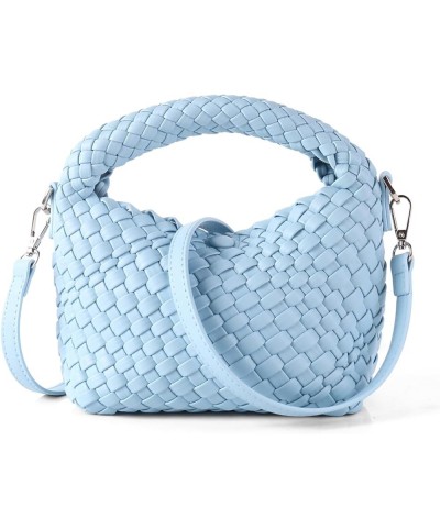 Woven Purse For Women, Small Crossbody Tote Bag with Detachable Shoulder Strap, Girls Top Handle Handbag Sky Blue $26.39 Hand...