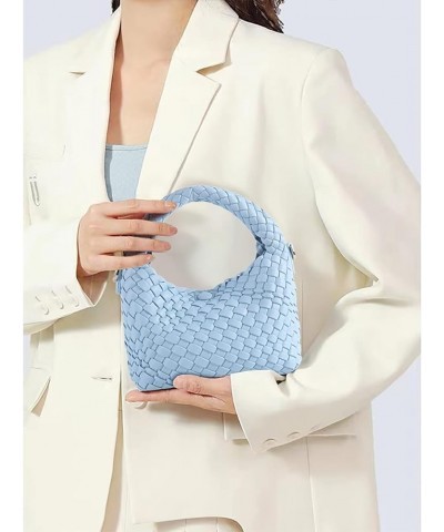 Woven Purse For Women, Small Crossbody Tote Bag with Detachable Shoulder Strap, Girls Top Handle Handbag Sky Blue $26.39 Hand...