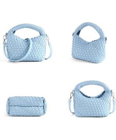 Woven Purse For Women, Small Crossbody Tote Bag with Detachable Shoulder Strap, Girls Top Handle Handbag Sky Blue $26.39 Hand...