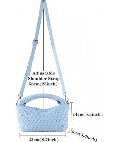 Woven Purse For Women, Small Crossbody Tote Bag with Detachable Shoulder Strap, Girls Top Handle Handbag Sky Blue $26.39 Hand...