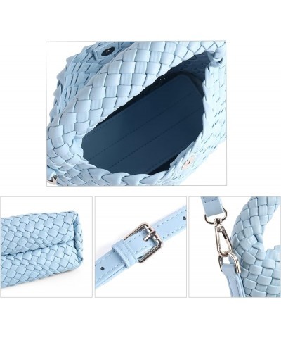 Woven Purse For Women, Small Crossbody Tote Bag with Detachable Shoulder Strap, Girls Top Handle Handbag Sky Blue $26.39 Hand...