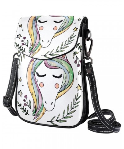 Small Crossbody Bag Cute Unicorn Cell Phone Purse Wallet $16.61 Crossbody Bags