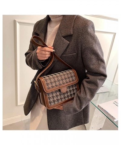 Retro Plaid Flap Top Crossbody Bag for Women Trendy designer Casual Shoulder Messenger Bag Work Bag Purse Pattern Plaid $15.5...