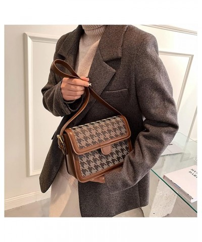 Retro Plaid Flap Top Crossbody Bag for Women Trendy designer Casual Shoulder Messenger Bag Work Bag Purse Pattern Plaid $15.5...