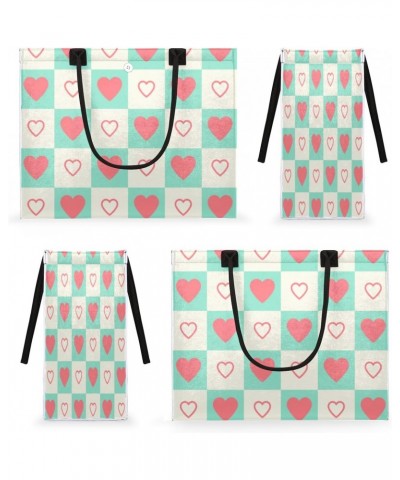 Pastel Heart Pattern Large Tote Bag Beautiful Shoulder Bag For Women Teachers Nurses Work Shopping Travel Handbag Purse $9.08...