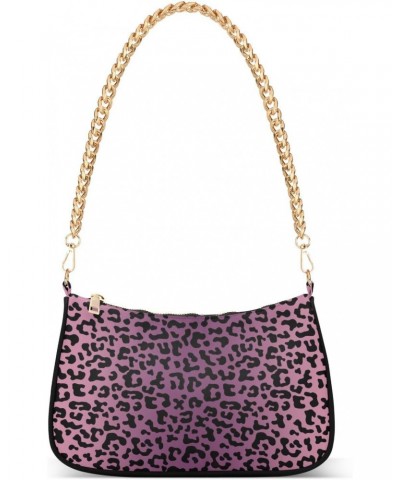 Texture Leopard Skins Womens Chain Shoulder Bag Tote Handbag Clutch Hobo Purse with Zipper for Travel Casual $14.39 Totes