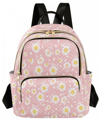 Vintage Pink Daisies Women Backpack Purse Ladies Fashion Shoulder Bag Daypack Travel Bag 7.5L Small $13.02 Backpacks