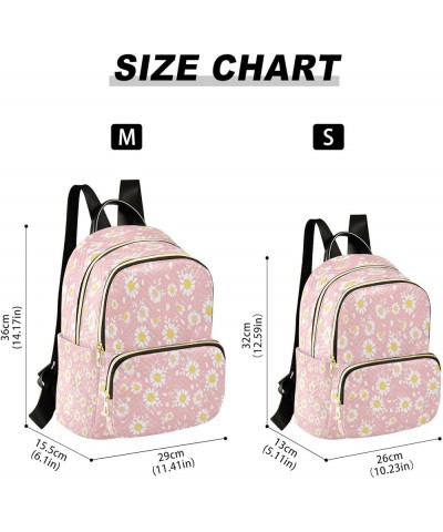 Vintage Pink Daisies Women Backpack Purse Ladies Fashion Shoulder Bag Daypack Travel Bag 7.5L Small $13.02 Backpacks