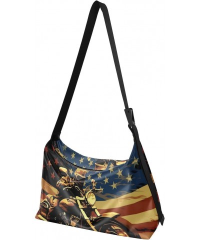 Flag Motorcycle Shoulder Bag Purse for Women,Large Leather Handbag Crossbody Bags Adjustable Straps Tote Bag Hobo Bags713 $13...