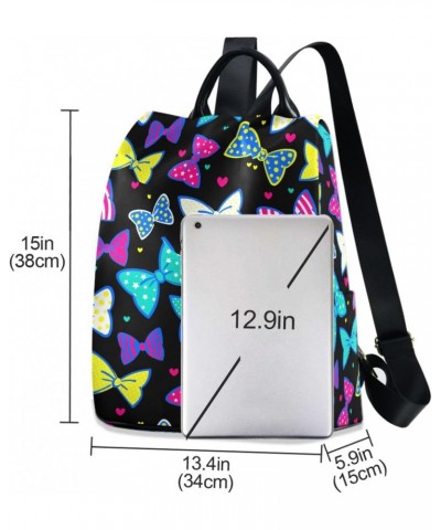 Bow and Hearts Fashion Backpack Purse for Women Anti Theft Back Pack Shoulder Bag $23.19 Backpacks