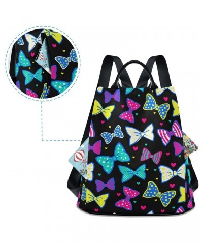 Bow and Hearts Fashion Backpack Purse for Women Anti Theft Back Pack Shoulder Bag $23.19 Backpacks