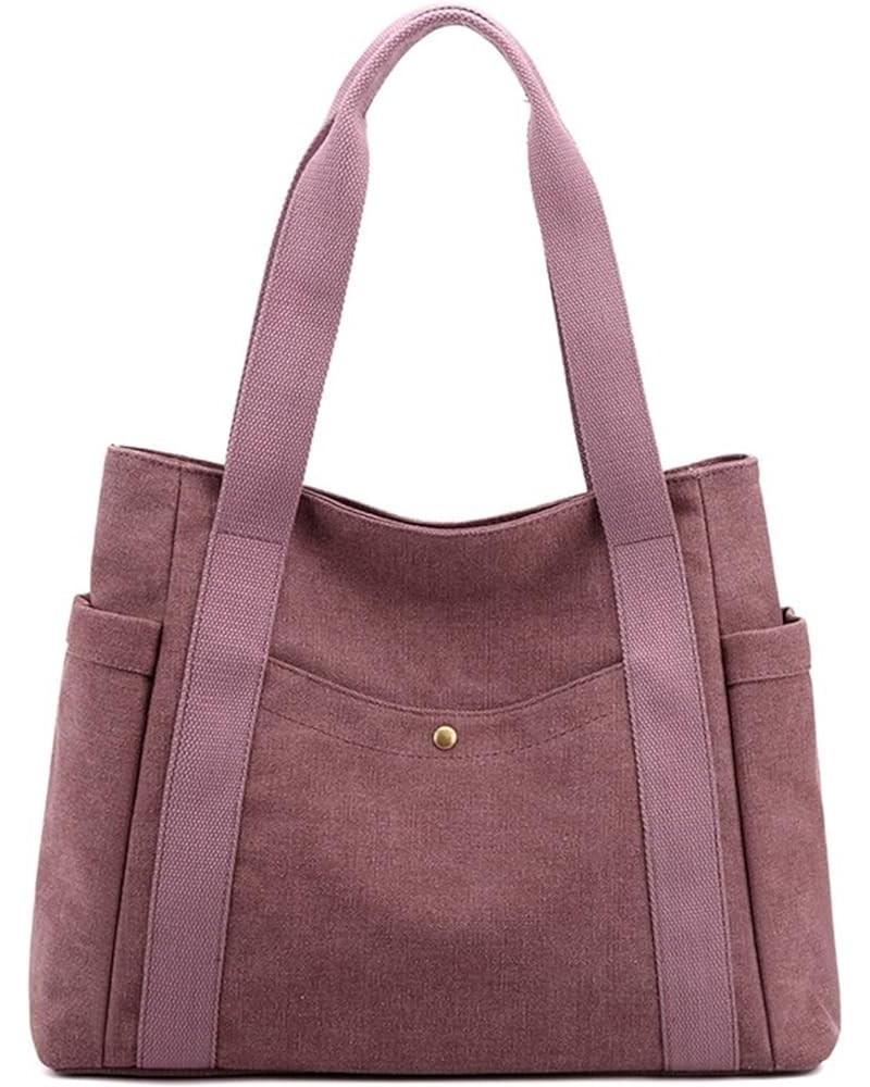 Hand Bill Shoulder Bag 2023 Canvas Bag Women's Bag Fashion Bag Tote Bag Purple Coffee $32.99 Backpacks