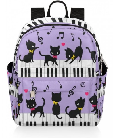 Animal Cat Piano Key Mini Backpack Purse for Women, Music Note Small Fashion Daypack Lightweight, Cute Casual Travel Bag $20....