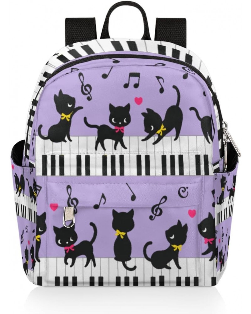 Animal Cat Piano Key Mini Backpack Purse for Women, Music Note Small Fashion Daypack Lightweight, Cute Casual Travel Bag $20....