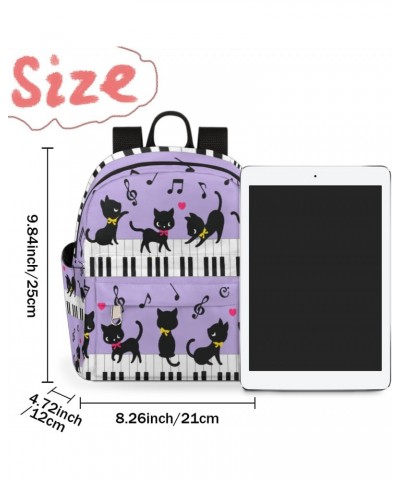 Animal Cat Piano Key Mini Backpack Purse for Women, Music Note Small Fashion Daypack Lightweight, Cute Casual Travel Bag $20....