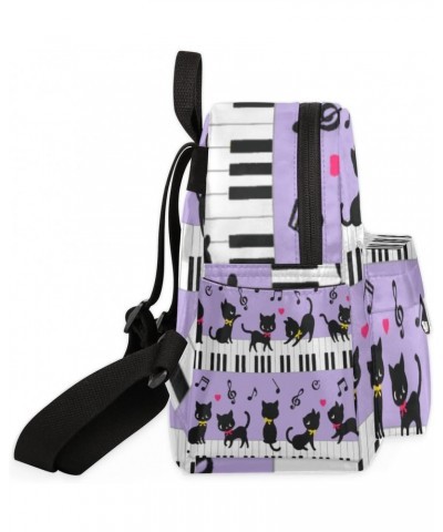 Animal Cat Piano Key Mini Backpack Purse for Women, Music Note Small Fashion Daypack Lightweight, Cute Casual Travel Bag $20....