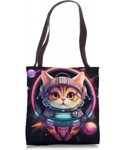 Spaceship Cat galaxy space Cat Alien Kitty Mom Dad Tote Bag $13.07 Totes