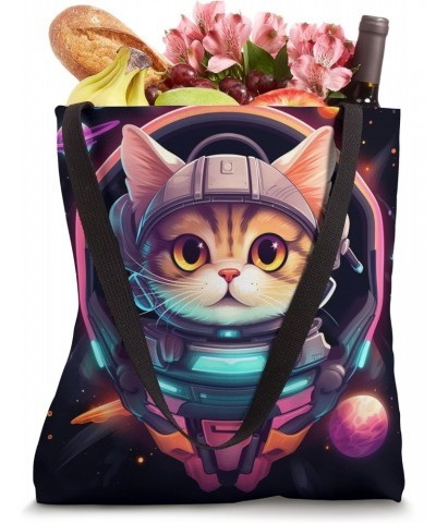 Spaceship Cat galaxy space Cat Alien Kitty Mom Dad Tote Bag $13.07 Totes