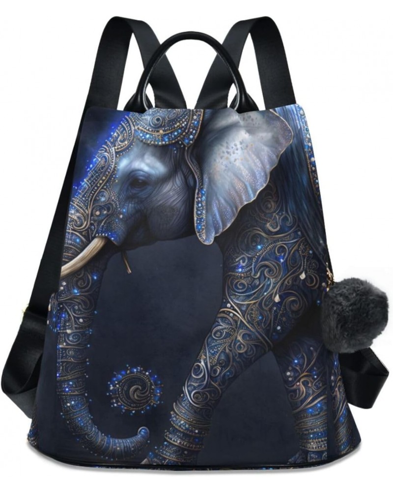 Magical Blue Elephant Backpack for Women, Fashion Anti Theft Casual Daypack Shoulder Bag Purse for Travel Work 15 inches $17....