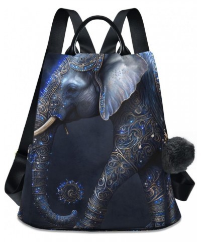 Magical Blue Elephant Backpack for Women, Fashion Anti Theft Casual Daypack Shoulder Bag Purse for Travel Work 15 inches $17....