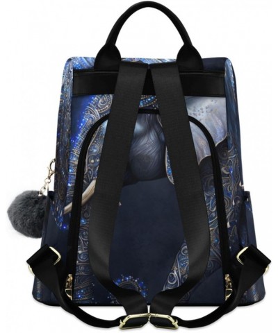 Magical Blue Elephant Backpack for Women, Fashion Anti Theft Casual Daypack Shoulder Bag Purse for Travel Work 15 inches $17....