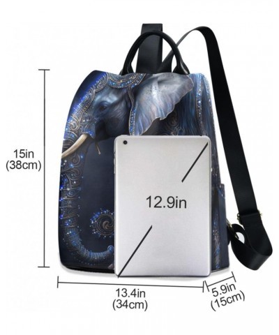 Magical Blue Elephant Backpack for Women, Fashion Anti Theft Casual Daypack Shoulder Bag Purse for Travel Work 15 inches $17....