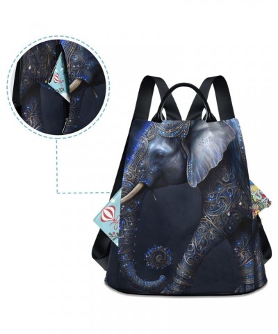 Magical Blue Elephant Backpack for Women, Fashion Anti Theft Casual Daypack Shoulder Bag Purse for Travel Work 15 inches $17....