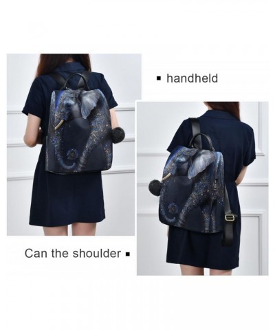 Magical Blue Elephant Backpack for Women, Fashion Anti Theft Casual Daypack Shoulder Bag Purse for Travel Work 15 inches $17....