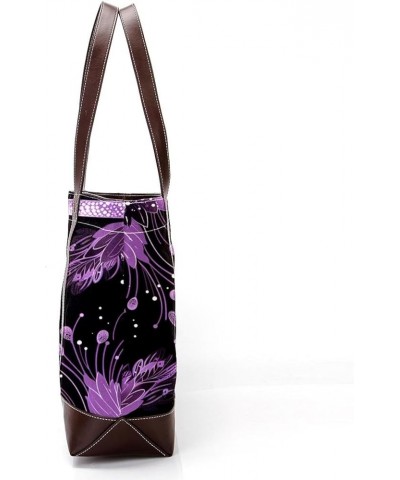 Tote Bag for Women, Large Tote Bag, Tote Bag with Zipper, Purple Cartoon Swan, Tote Bag for Work Design 1465 $22.55 Totes