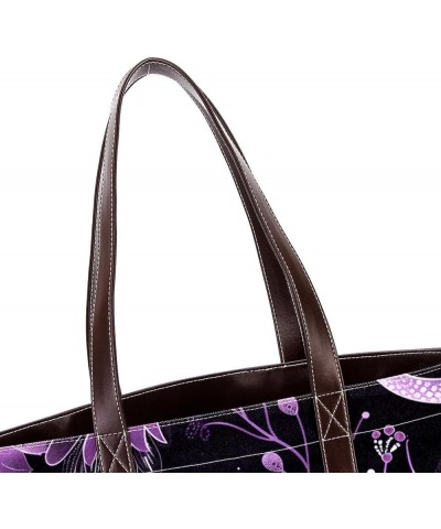 Tote Bag for Women, Large Tote Bag, Tote Bag with Zipper, Purple Cartoon Swan, Tote Bag for Work Design 1465 $22.55 Totes