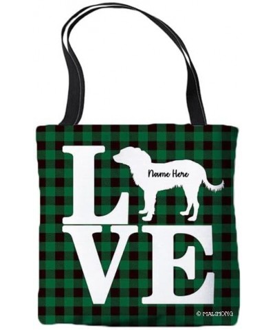 Dog Personalized Tote Bag Russian Toy Terrier Silhouette Puppy Pink Lattice Bag Green $9.35 Travel Gear