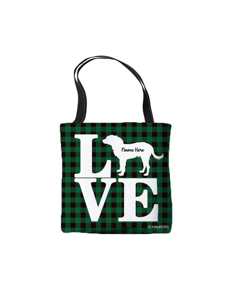 Dog Personalized Tote Bag Russian Toy Terrier Silhouette Puppy Pink Lattice Bag Green $9.35 Travel Gear