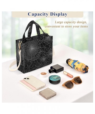 Shoulder Handbag Women Tropical Leaves Trendy Watercolor Crossbody Purse Teacher Tote Bag Crossbody Handbag Black Spider Web ...