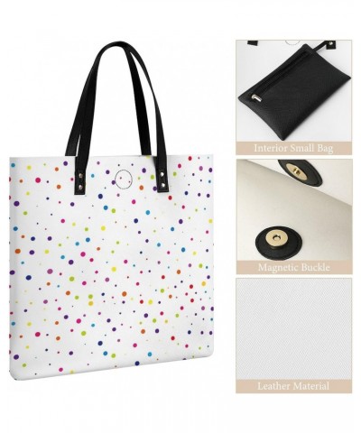 Colored Dots Printed Tote Bag for Women Fashion Handbag with Top Handles Shopping Bags for Work Travel $15.57 Totes