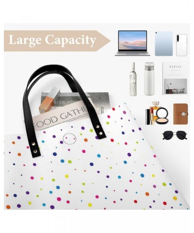 Colored Dots Printed Tote Bag for Women Fashion Handbag with Top Handles Shopping Bags for Work Travel $15.57 Totes