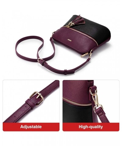 Purses and Handbags for Women Fashion Tote Bags Shoulder Bag Top Handle Satchel Bags 3pcs-2 Purple/Black $16.45 Totes