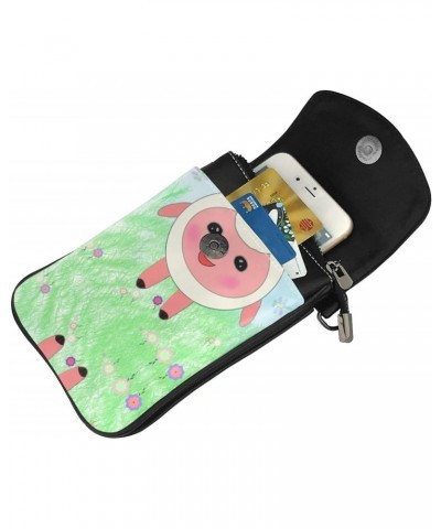 women leather Cell Phone Purse cute lamb picture Soft, durable and waterproof PU leather Convenient for daily use and travel ...